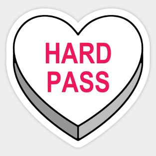 Valentines Candy Heart White Hard Pass Sticker